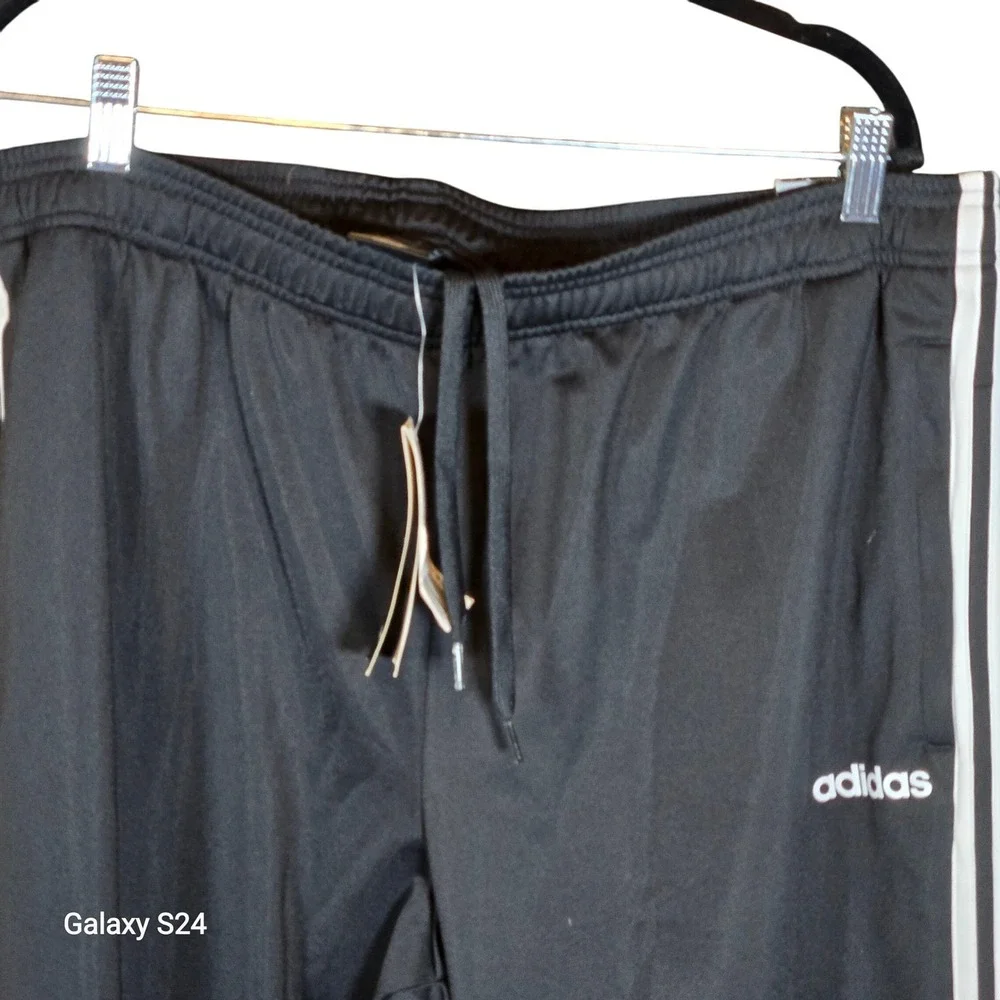 Adidas‎ Men's Regular Tapered Normal Length Track Pants Black White Size 2XL